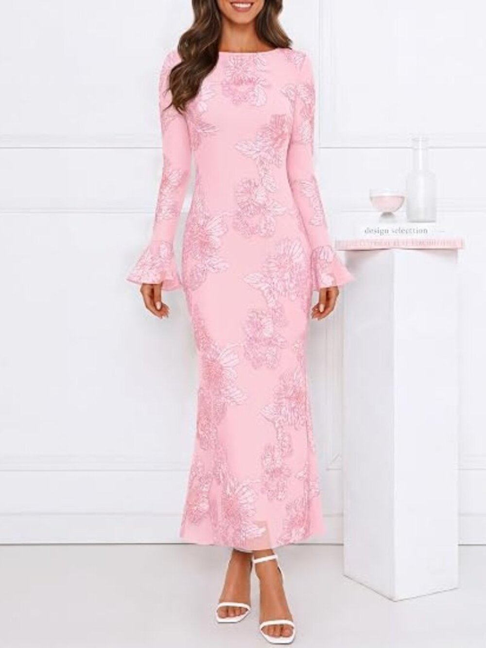 Women's Floral Wedding Guest Cocktail Maxi Dress